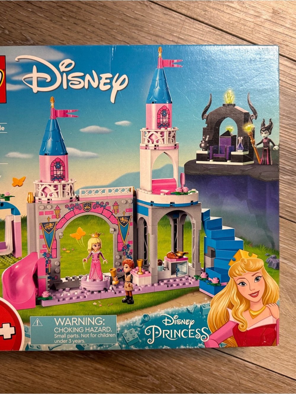 Disney Princess Pink Blue Castle Playset with Gold Accents
